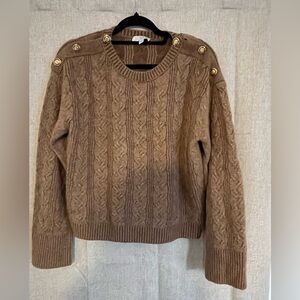 J Crew Cable Knit Brown Sweater